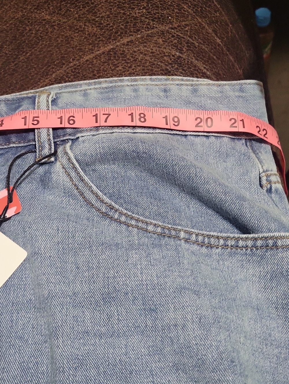 Cider Wide Leg High-Rise Distressed Jeans - Light Blue Sixe 4XL New - Picture 11 of 13